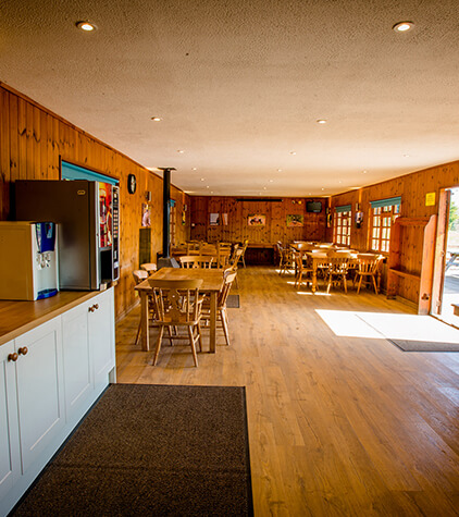 The view of the clubhouse catering area