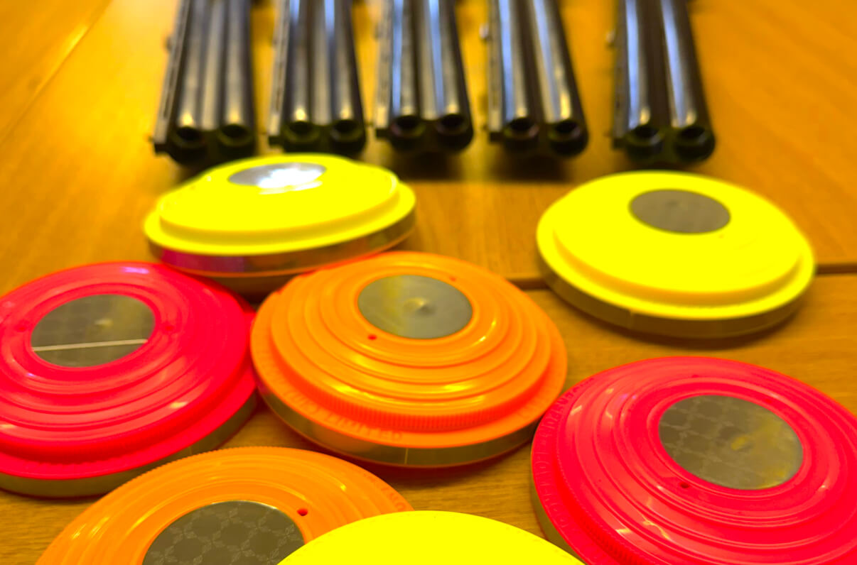 Laser clay shooting discs
