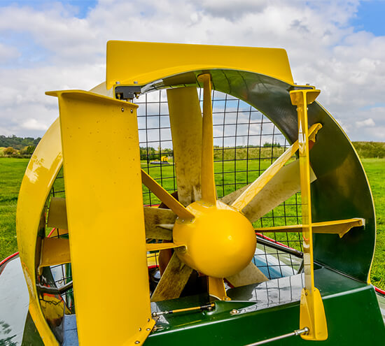 A large fan that powers a hovercraft